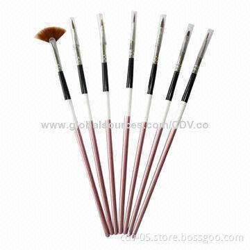 7-piece Nail art brush set with wooden handle